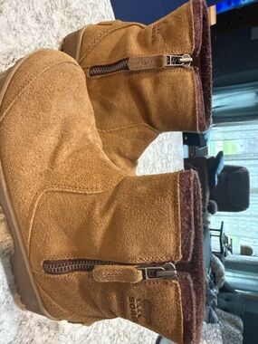 Sorel Tan Suede Waterproof Side-Zip Ankle Boots